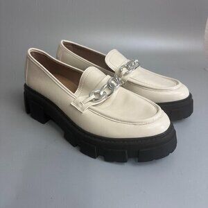 NEW NOBO Boundaries Shoes Women Fashion Platform Lug Loafers Ivory size‎ 11
